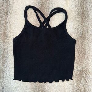 Art Class Girls Black Crop Tank Top